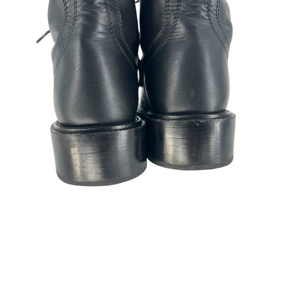 Chanel 2021 Interlocking CC Logo Leather Combat Boots - Picture 12 of 16